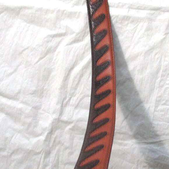 Unique TUNDRA Italian Leather Belt With Silver-Tone Tip & Buckle Size 38 - Picture 7 of 7